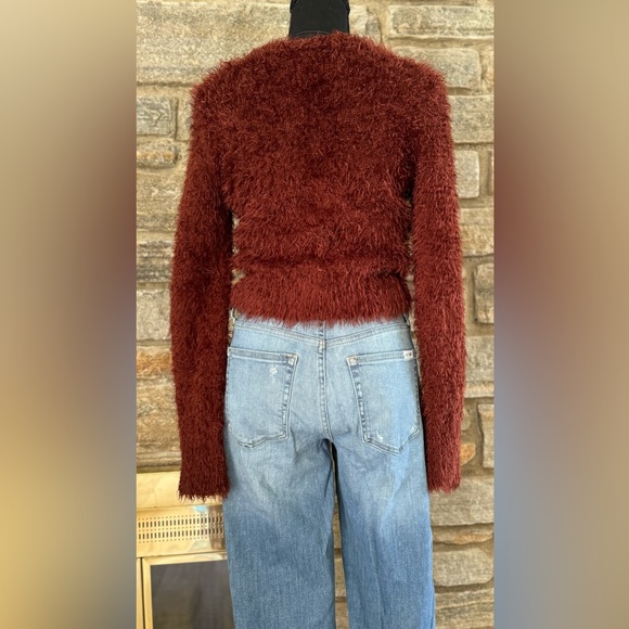 Wild Fable Burgundy Long Sleeve Fuzzy Cardigan: Size XS - Picture 8 of 15